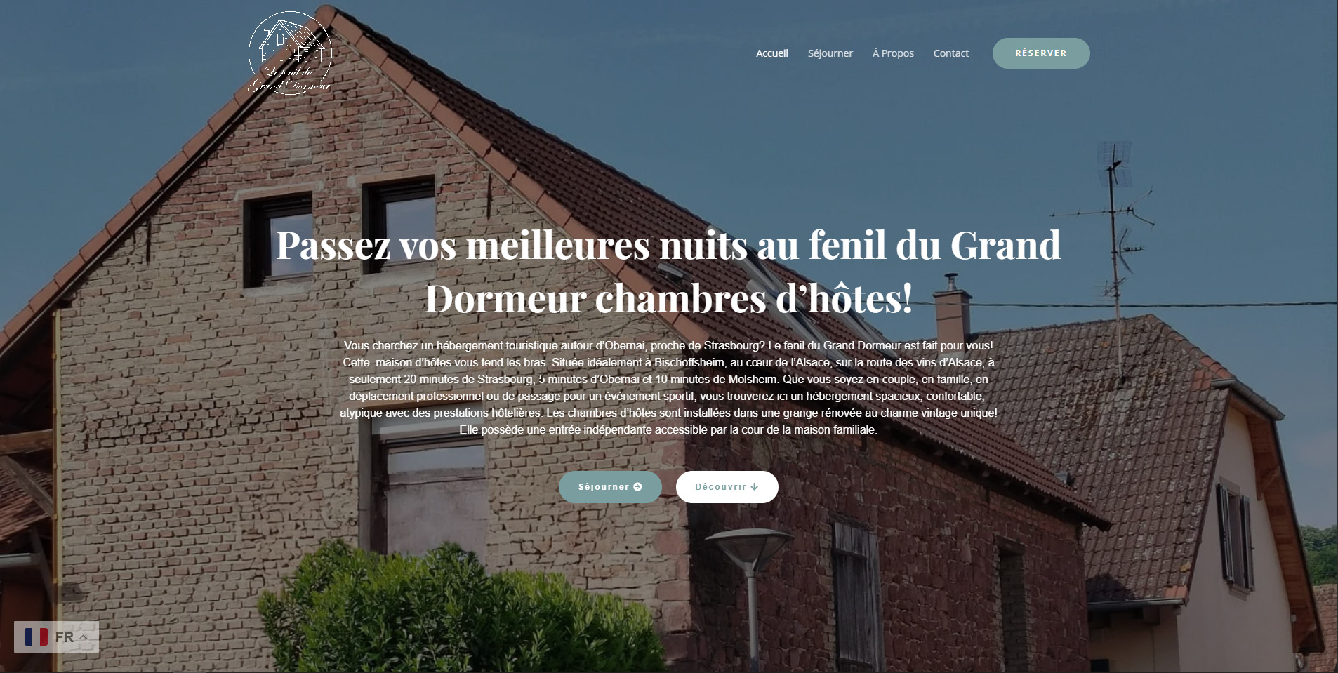 Screenshot du site Le Fenil du Grand Dormeur