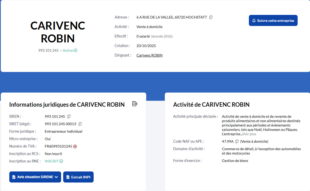 CR Entreprise sur Pappers.fr — fiche officielle